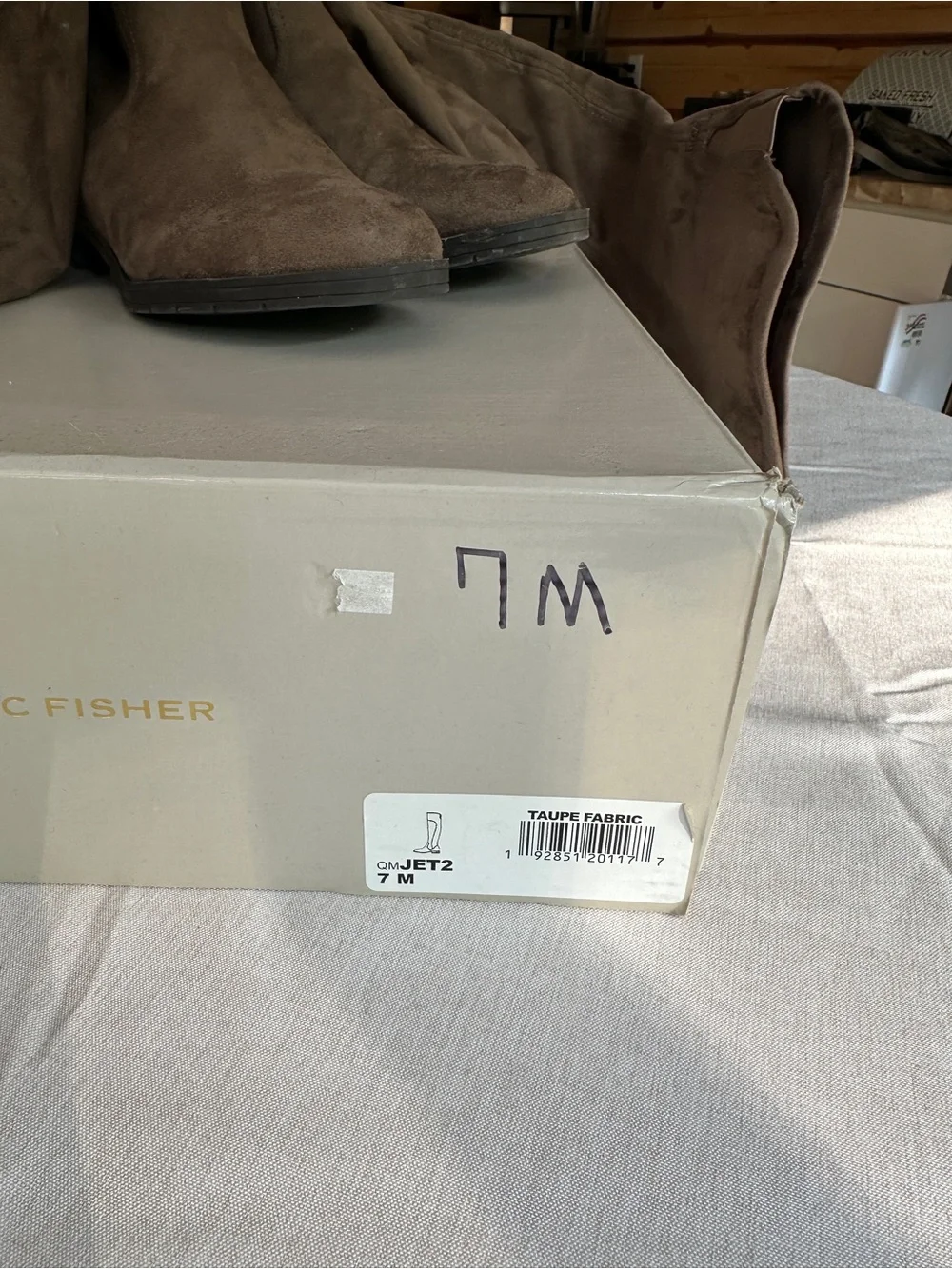 Marc Fisher Taupe Suede Over the Knee Boots Sz 7